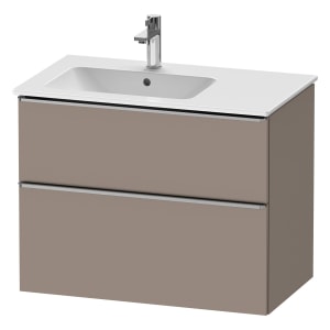 Duravit D-Neo Waschtischunterbau für Becken links 81 x 62,5 cm, 2 Auszüge, Griff edelstahl gebürstet