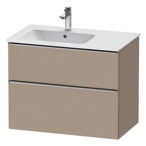 Duravit D-Neo Waschtischunterbau für Becken links 81 x 62,5 cm, 2 Auszüge, Griff edelstahl gebürstet