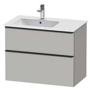 Duravit D-Neo Waschtischunterbau für Becken links 81 x 62,5 cm, 2 Auszüge, Griff diamantschwarz