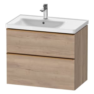 Duravit D-Neo Waschtischunterbau für Becken links 78,4 x 62,5 cm, 2 Auszüge, Griff bronze gebürstet
