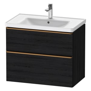 Duravit D-Neo Waschtischunterbau für Becken mittig 78,4 x 62,5 cm, 2 Auszüge, Griff bronze gebürstet