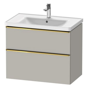 Duravit D-Neo Waschtischunterbau für Becken mittig 78,4 x 62,5 cm, 2 Auszüge, Griff gold poliert