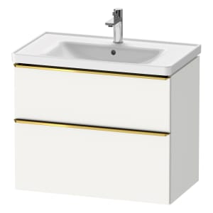 Duravit D-Neo Waschtischunterbau für Becken mittig 78,4 x 62,5 cm, 2 Auszüge, Griff gold poliert
