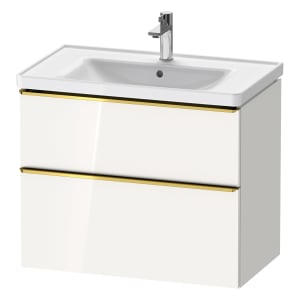 Duravit D-Neo Waschtischunterbau für Becken mittig 78,4 x 62,5 cm, 2 Auszüge, Griff gold poliert