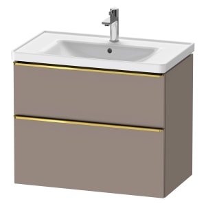 Duravit D-Neo Waschtischunterbau für Becken mittig 78,4 x 62,5 cm, 2 Auszüge, Griff gold poliert