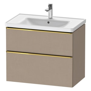 Duravit D-Neo Waschtischunterbau für Becken mittig 78,4 x 62,5 cm, 2 Auszüge, Griff gold poliert