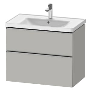 Duravit D-Neo Waschtischunterbau für Becken mittig 78,4 x 62,5 cm, 2 Auszüge, Griff edelstahl gebürstet