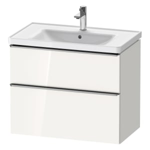 Duravit D-Neo Waschtischunterbau für Becken mittig 78,4 x 62,5 cm, 2 Auszüge, Griff edelstahl gebürstet
