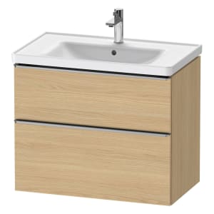 Duravit D-Neo Waschtischunterbau für Becken mittig 78,4 x 62,5 cm, 2 Auszüge, Griff edelstahl gebürstet