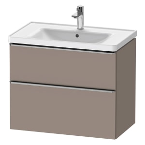 Duravit D-Neo Waschtischunterbau für Becken mittig 78,4 x 62,5 cm, 2 Auszüge, Griff edelstahl gebürstet