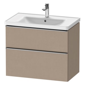 Duravit D-Neo Waschtischunterbau für Becken mittig 78,4 x 62,5 cm, 2 Auszüge, Griff edelstahl gebürstet