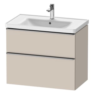 Duravit D-Neo Waschtischunterbau für Becken mittig 78,4 x 62,5 cm, 2 Auszüge, Griff edelstahl gebürstet