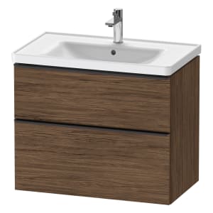 Duravit D-Neo Waschtischunterbau für Becken mittig 78,4 x 62,5 cm, 2 Auszüge, Griff diamantschwarz
