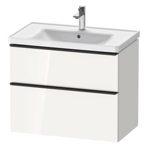 Duravit D-Neo Waschtischunterbau für Becken mittig 78,4 x 62,5 cm, 2 Auszüge, Griff diamantschwarz