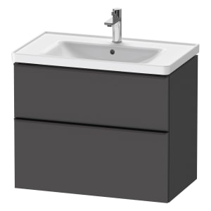 Duravit D-Neo Waschtischunterbau für Becken mittig 78,4 x 62,5 cm, 2 Auszüge, Griff diamantschwarz