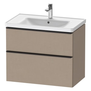 Duravit D-Neo Waschtischunterbau für Becken mittig 78,4 x 62,5 cm, 2 Auszüge, Griff diamantschwarz