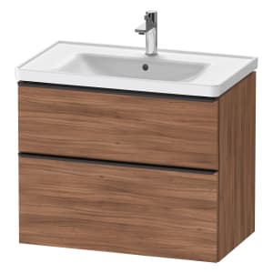 Duravit D-Neo Waschtischunterbau für Becken mittig 78,4 x 62,5 cm, 2 Auszüge, Griff diamantschwarz