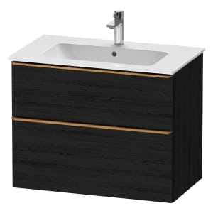 Duravit D-Neo Waschtischunterbau für Becken mittig 81 x 62,5 cm, 2 Auszüge, Griff bronze gebürstet