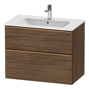 Duravit D-Neo Waschtischunterbau für Becken mittig 81 x 62,5 cm, 2 Auszüge, Griff bronze gebürstet