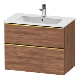 Duravit D-Neo Waschtischunterbau für Becken mittig 81 x 62,5 cm, 2 Auszüge, Griff gold poliert