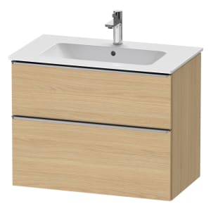 Duravit D-Neo Waschtischunterbau für Becken mittig 81 x 62,5 cm, 2 Auszüge, Griff edelstahl gebürstet