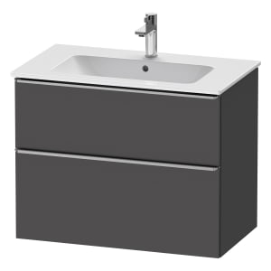 Duravit D-Neo Waschtischunterbau für Becken mittig 81 x 62,5 cm, 2 Auszüge, Griff edelstahl gebürstet
