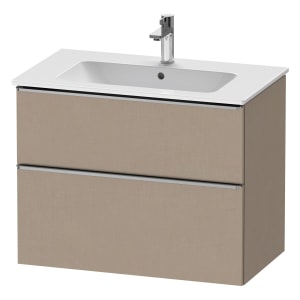Duravit D-Neo Waschtischunterbau für Becken mittig 81 x 62,5 cm, 2 Auszüge, Griff edelstahl gebürstet