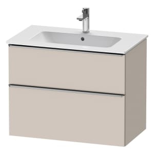 Duravit D-Neo Waschtischunterbau für Becken mittig 81 x 62,5 cm, 2 Auszüge, Griff edelstahl gebürstet