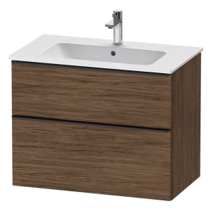 Duravit D-Neo Waschtischunterbau für Becken mittig 81 x 62,5 cm, 2 Auszüge, Griff diamantschwarz