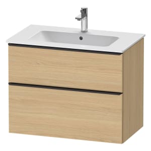 Duravit D-Neo Waschtischunterbau für Becken mittig 81 x 62,5 cm, 2 Auszüge, Griff diamantschwarz