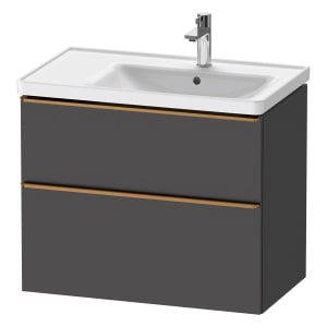 Duravit D-Neo Waschtischunterbau für Becken rechts 78,4 x 62,5 cm, 2 Auszüge, Griff bronze gebürstet