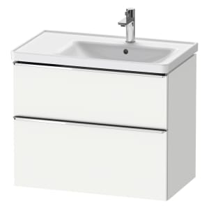 Duravit D-Neo Waschtischunterbau für Becken rechts 78,4 x 62,5 cm, 2 Auszüge, Griff chrom