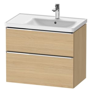 Duravit D-Neo Waschtischunterbau für Becken rechts 78,4 x 62,5 cm, 2 Auszüge, Griff chrom