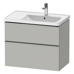 Duravit D-Neo Waschtischunterbau für Becken rechts 78,4 x 62,5 cm, 2 Auszüge, Griff edelstahl gebürstet