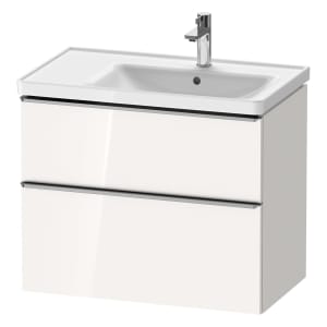 Duravit D-Neo Waschtischunterbau für Becken rechts 78,4 x 62,5 cm, 2 Auszüge, Griff edelstahl gebürstet
