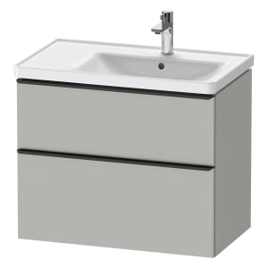 Duravit D-Neo Waschtischunterbau für Becken rechts 78,4 x 62,5 cm, 2 Auszüge, Griff diamantschwarz