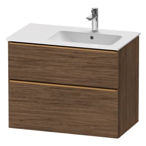 Duravit D-Neo Waschtischunterbau für Becken rechts 81 x 62,5 cm, 2 Auszüge, Griff bronze gebürstet