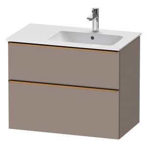 Duravit D-Neo Waschtischunterbau für Becken rechts 81 x 62,5 cm, 2 Auszüge, Griff bronze gebürstet