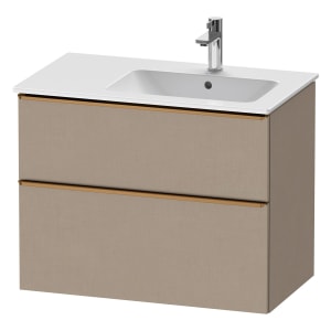 Duravit D-Neo Waschtischunterbau für Becken rechts 81 x 62,5 cm, 2 Auszüge, Griff bronze gebürstet