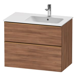 Duravit D-Neo Waschtischunterbau für Becken rechts 81 x 62,5 cm, 2 Auszüge, Griff bronze gebürstet
