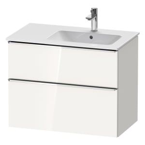 Duravit D-Neo Waschtischunterbau für Becken rechts 81 x 62,5 cm, 2 Auszüge, Griff chrom
