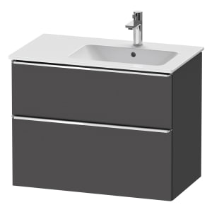 Duravit D-Neo Waschtischunterbau für Becken rechts 81 x 62,5 cm, 2 Auszüge, Griff chrom