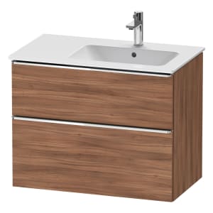 Duravit D-Neo Waschtischunterbau für Becken rechts 81 x 62,5 cm, 2 Auszüge, Griff chrom