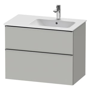 Duravit D-Neo Waschtischunterbau für Becken rechts 81 x 62,5 cm, 2 Auszüge, Griff edelstahl gebürstet