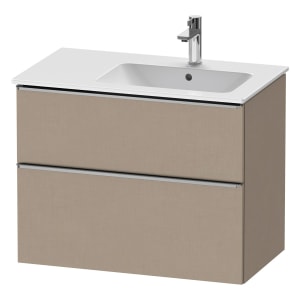 Duravit D-Neo Waschtischunterbau für Becken rechts 81 x 62,5 cm, 2 Auszüge, Griff edelstahl gebürstet