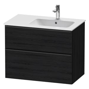 Duravit D-Neo Waschtischunterbau für Becken rechts 81 x 62,5 cm, 2 Auszüge, Griff diamantschwarz