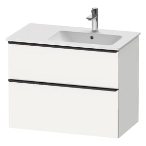 Duravit D-Neo Waschtischunterbau für Becken rechts 81 x 62,5 cm, 2 Auszüge, Griff diamantschwarz