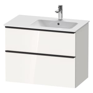 Duravit D-Neo Waschtischunterbau für Becken rechts 81 x 62,5 cm, 2 Auszüge, Griff diamantschwarz