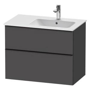 Duravit D-Neo Waschtischunterbau für Becken rechts 81 x 62,5 cm, 2 Auszüge, Griff diamantschwarz