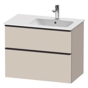 Duravit D-Neo Waschtischunterbau für Becken rechts 81 x 62,5 cm, 2 Auszüge, Griff diamantschwarz
